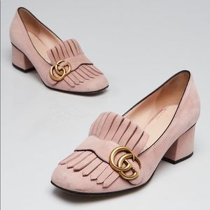 Pink Gucci loafer pumps